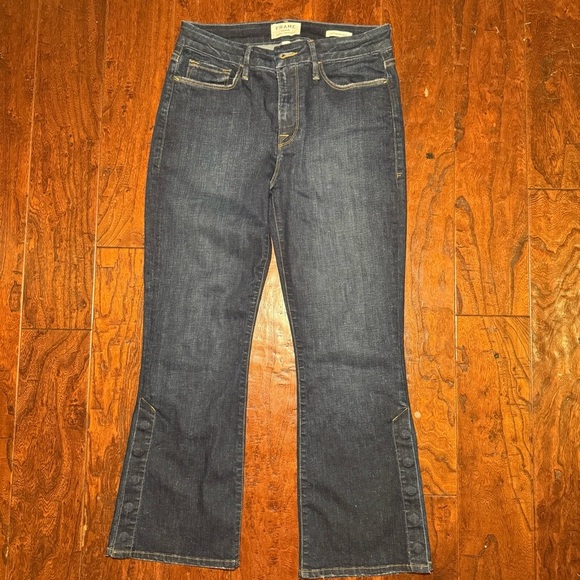 FRAME Le Crop Mini Boot Leg Snap Ankle Jean Size 28 Meribel Wash - Picture 1 of 14